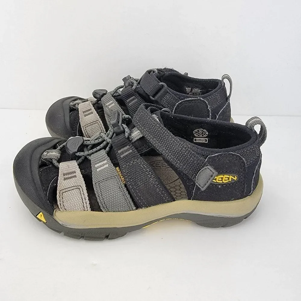 Keen Youth US 13 Washable Black Canvas Elastic Newport H2 Sandals Shoes 1020348